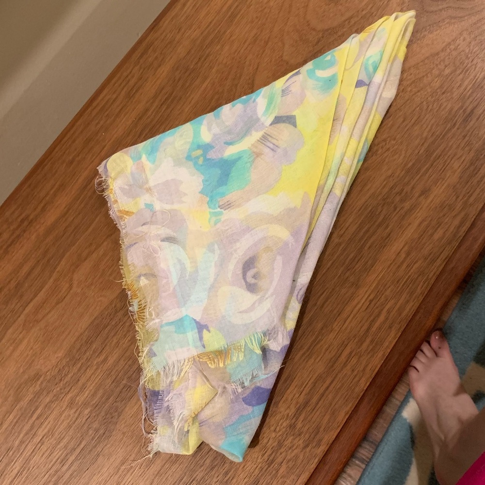BIG sheer floral scarf